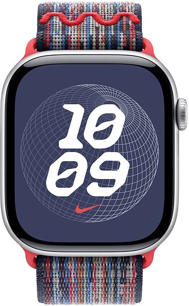 Armband Apple Watch 46mm blau und rot durchziehbares Nike Sportarmband ...