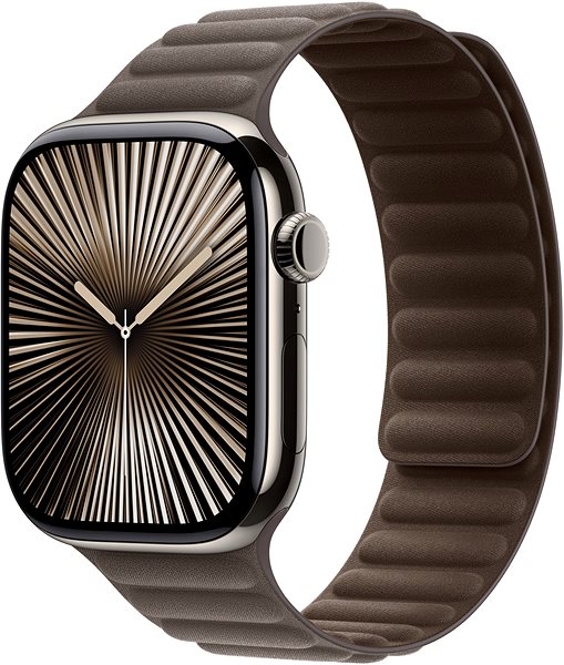Armband Apple Watch 46mm grau-braun magnetischer Zug - S/M ...