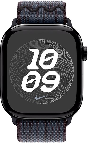 Armband Apple Watch 46mm Schwarz und Blau durchziehbares Nike Sportarmband ...