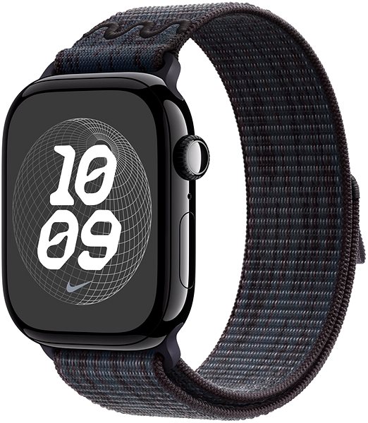Armband Apple Watch 46mm Schwarz und Blau durchziehbares Nike Sportarmband ...