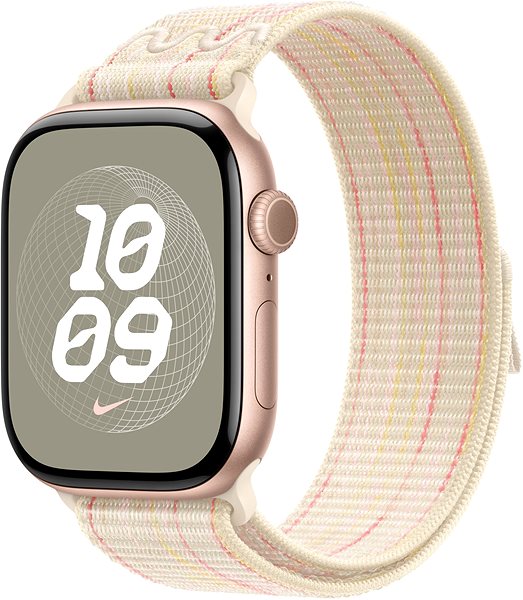 Armband Apple Watch 46mm Sternen-Weiß/Pink durchziehbares Nike Sportarmband ...
