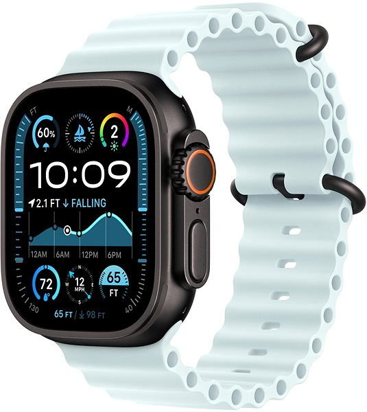 Smartwatch-Armband Apple Watch 49mm Ocean Armband Kristallblau – Titan Schwarz ...