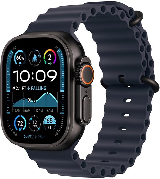 Szíj Apple Watch 49 mm Óceán szíj bővítő - tengerészkék / fekete titán ...