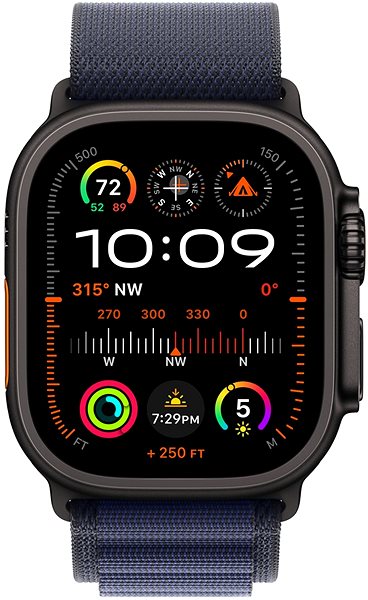 Szíj Apple Watch 49 mm Alpesi pánt, S - tengerészkék / fekete titán ...