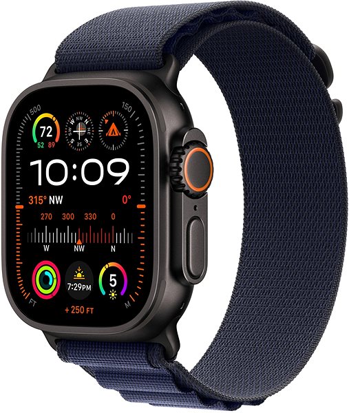 Szíj Apple Watch 49 mm Alpesi pánt, S - tengerészkék / fekete titán ...