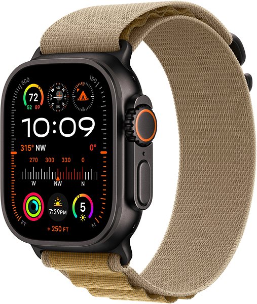 Armband Apple Watch 49mm Gelb Braun Alpine Loop - Large - Schwarz Titanium ...