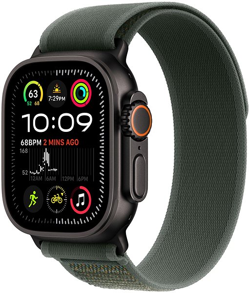Armband Apple Watch 49mm Trail Loop Grün – M/L – Titan Schwarz ...