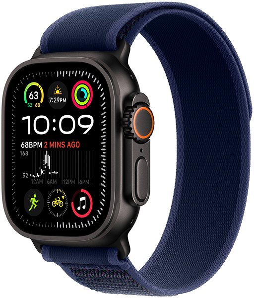 Armband Apple Watch 49mm Trail Loop Blau – S/M – Titan Schwarz ...
