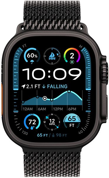 Smartwatch-Armband Apple Watch 49mm Milanaise Armband Titan Schwarz - Small ...