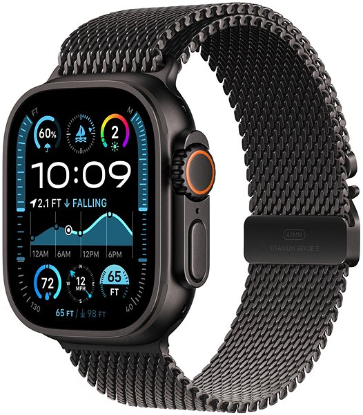 Smartwatch-Armband Apple Watch 49mm Milanaise Armband Titan Schwarz - Small ...