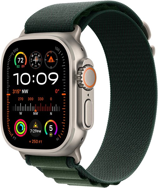 Armband Apple Watch 49mm Alpine Loop Dunkelgrün – Small – Titan Natur ...