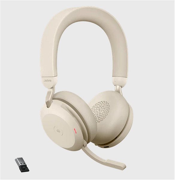 Wireless Headphones Jabra Evolve2 75 MS Stereo USB-A Beige Lateral view