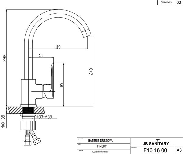 Tap JB Sanitary Finery Sink mixer, F101600 ...