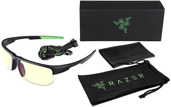 Monitor szemüveg GUNNAR RAZER TORPEDO-X Onyx, borostyánszín lencse Tartozékok
