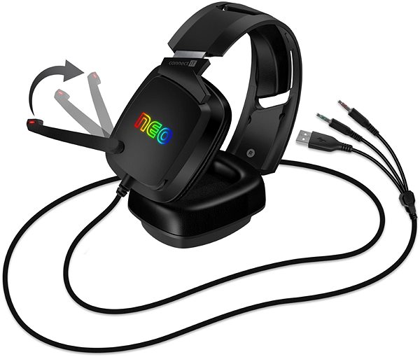Gaming Headphones CONNECT IT NEO, black Connectivity (ports)