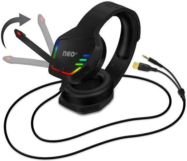 Gaming-Headset CONNECT IT NEO+ Headset - schwarz Anschlussmöglichkeiten (Ports)