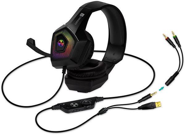 Gaming Headphones CONNECT IT CHP-5600-BK BATTLE RGB Ed. 3, Black Connectivity (ports)