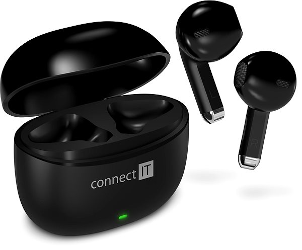 Wireless headphones CONNECT IT True Wireless SonicBass, black .