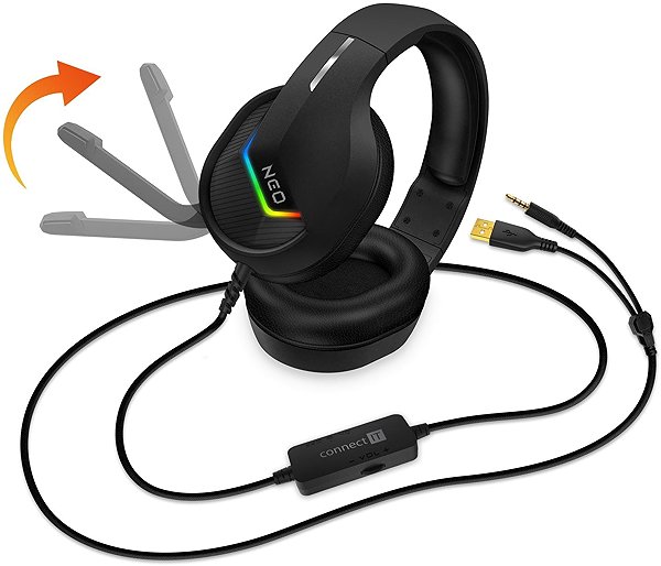 Gamer fejhallgató CONNECT IT NEO, fekete ...