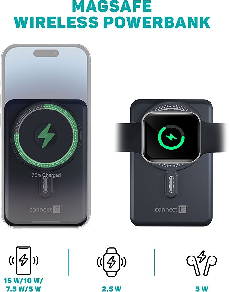 Power Bank CONNECT IT 10000 mAh Space Grey ...