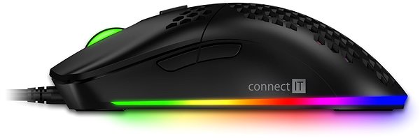 Gamer egér CONNECT IT BATTLE AIR Pro gaming mouse, fekete Oldalnézet