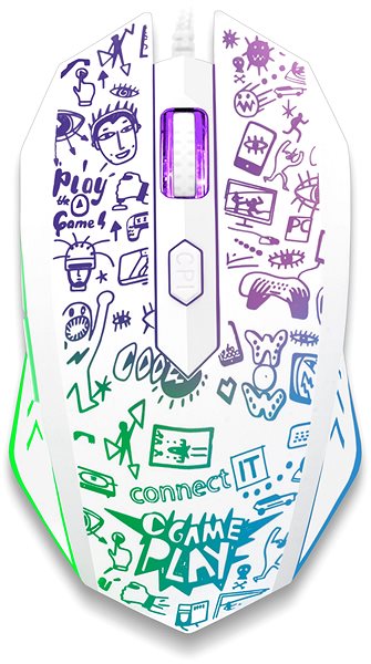 Herná myš CONNECT IT DOODLE WHITE Limited Edition Screen