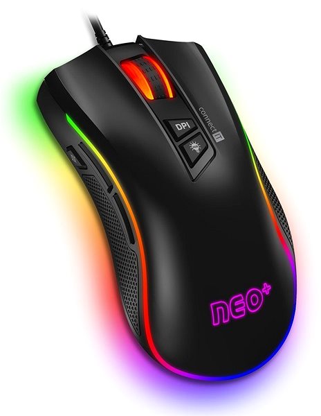 Gamer egér CONNECT IT NEO+ Pro gaming mouse, black Oldalnézet
