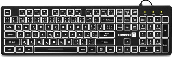 Keyboard CONNECT IT CKB-4041-CS, (CZ + SK), Black Screen