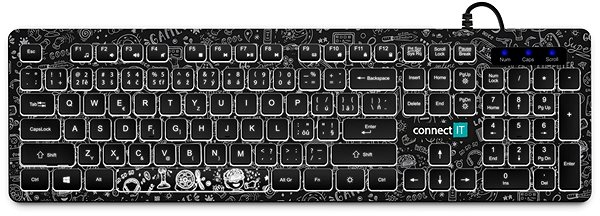 Keyboard CONNECT IT DOODLE, black, CZ/SK ...