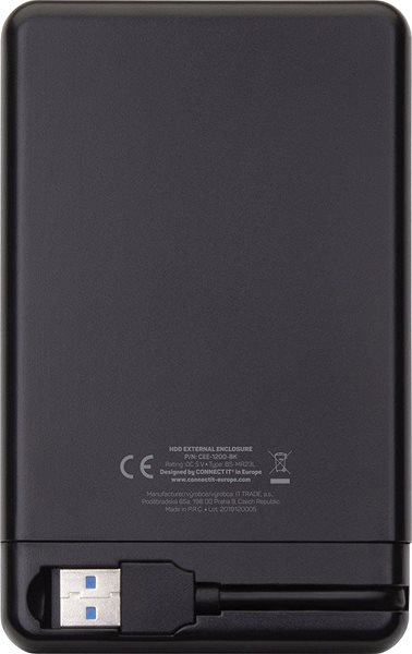 Hard Drive Enclosure CONNECT IT ToolFree LITE, Black Back page