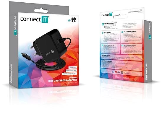 Wall Charger Connect IT C-Power Mini universal for laptops USB-C, PD 67W ...
