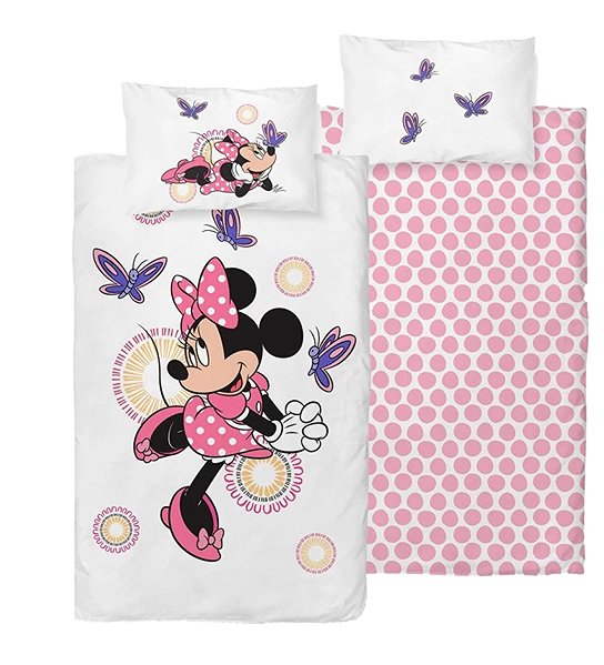 Ágynemű CARBOTEX Pamut ágyneműhuzat - Minnie és a Pillangók, 100×135 + 40×60 cm ...