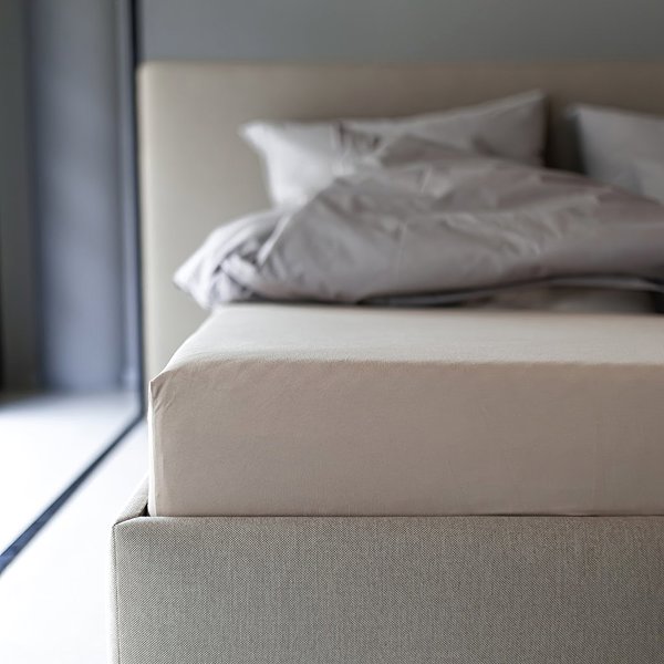 Plachta na posteľ HEDDA Jersey Lycra premium prestieradlo béžové, 180 × 200 cm ...