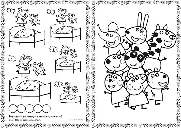 colouring pages colouring pages A4 with stickers Peppa Pig.