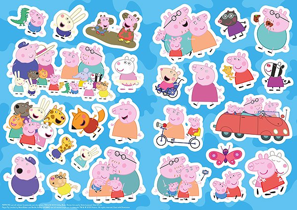 colouring pages colouring pages A4 with stickers Peppa Pig.