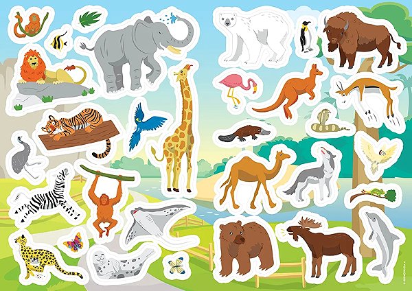 colouring pages colouring pages A4 with stickers Zoo .
