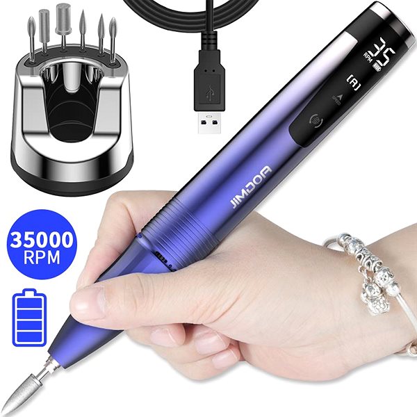 Electric nail file JIMDOA Cordless nail grinder JMD-109P blue .