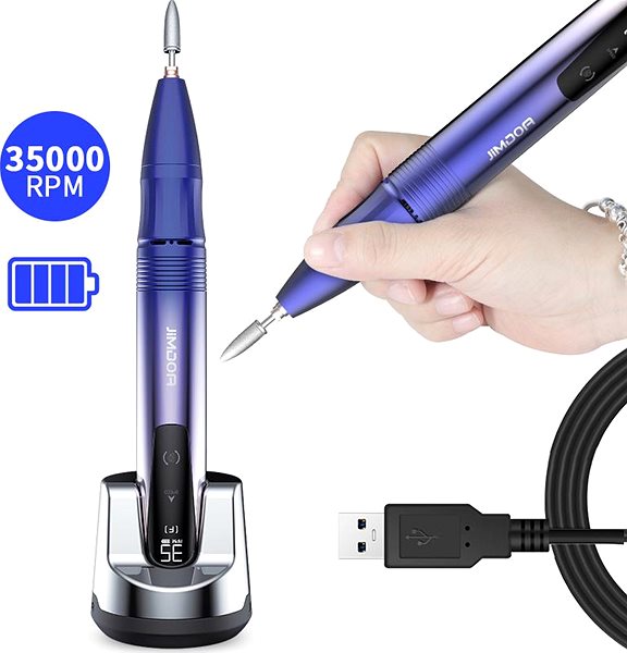 Electric nail file JIMDOA Cordless nail grinder JMD-109P blue .