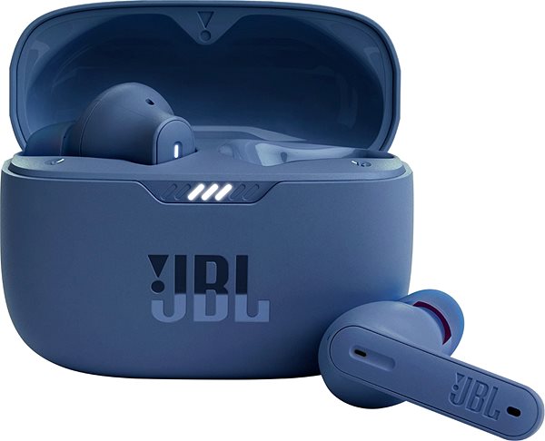Kabellose Kopfhörer JBL Tune 230NC TWS blau Seitlicher Anblick