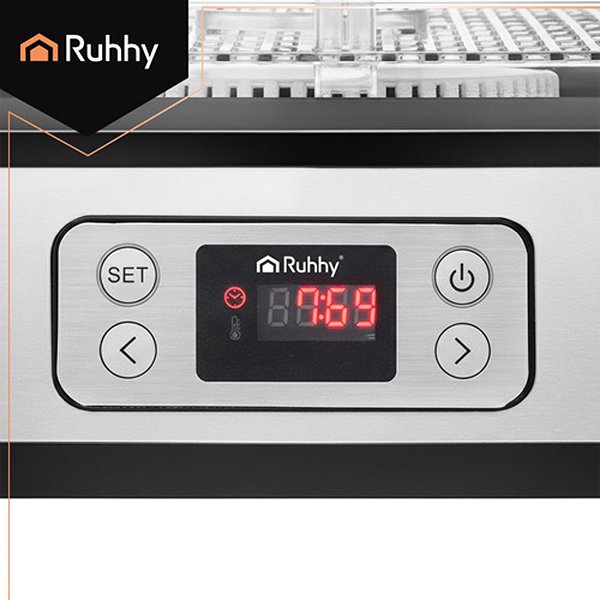 Ruhhy Food Dehydrator for Mushrooms, Fruit and Vegetables 10L, 5 trays, LCD, 24h timer, 35–70°C.