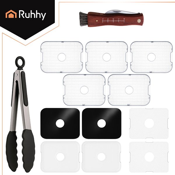 Ruhhy Food Dehydrator for Mushrooms, Fruit and Vegetables 10L, 5 trays, LCD, 24h timer, 35–70°C.