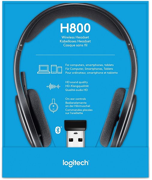 Kabellose Kopfhörer Logitech Wireless Headset H800 Verpackung/Box