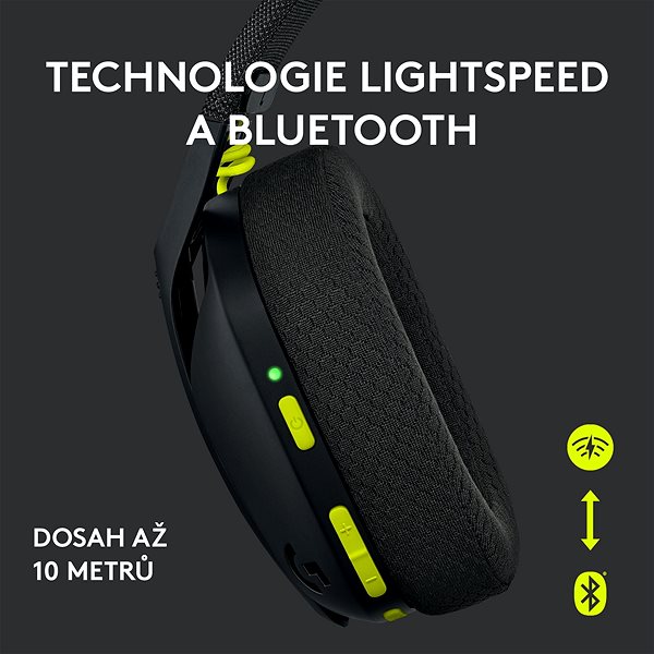 Gaming Headphones Logitech G435 LIGHTSPEED Wless Gaming Headset, Black Features/technology