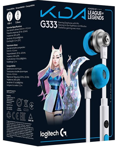 Gaming Headphones Logitech G333 K/DA Edition Packaging/box