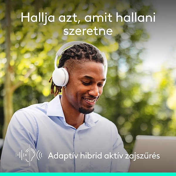 Vezeték nélküli fül-/fejhallgató Logitech Zone Wireless 2 ES Offwhite ...