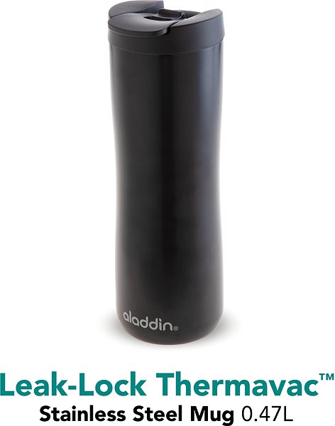 Thermal Mug ALADDIN Leak-Lock™ vacuum thermo mug 470ml black matt Lateral view