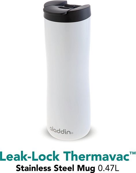Thermal Mug ALADDIN Leak-Lock™ vacuum thermo mug 470ml white Lateral view