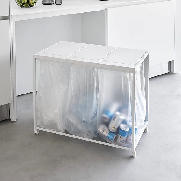 Rubbish Bin YAMAZAKI Tower 3-piece waste bin, white ...