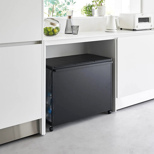 Rubbish Bin YAMAZAKI Tower 3-piece waste bin, black ...
