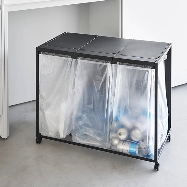 Rubbish Bin YAMAZAKI Tower 3-piece waste bin, black ...
